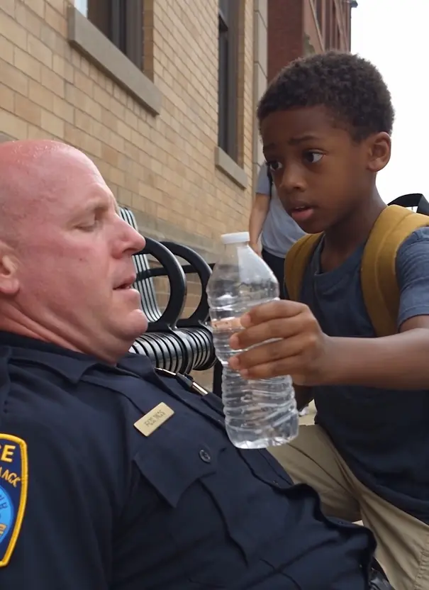 A Boy Gave His Last Bottle of Water to a Collapsing Officer — Then the Police Chief Called Him Into the Station for a Shocking Reason