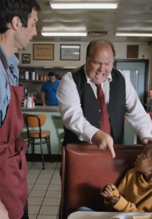 A Waiter Gave a Hungry Boy His Own Breakfast — Then a Black-Suited Stranger Entered and Asked Who Had Shamed Him