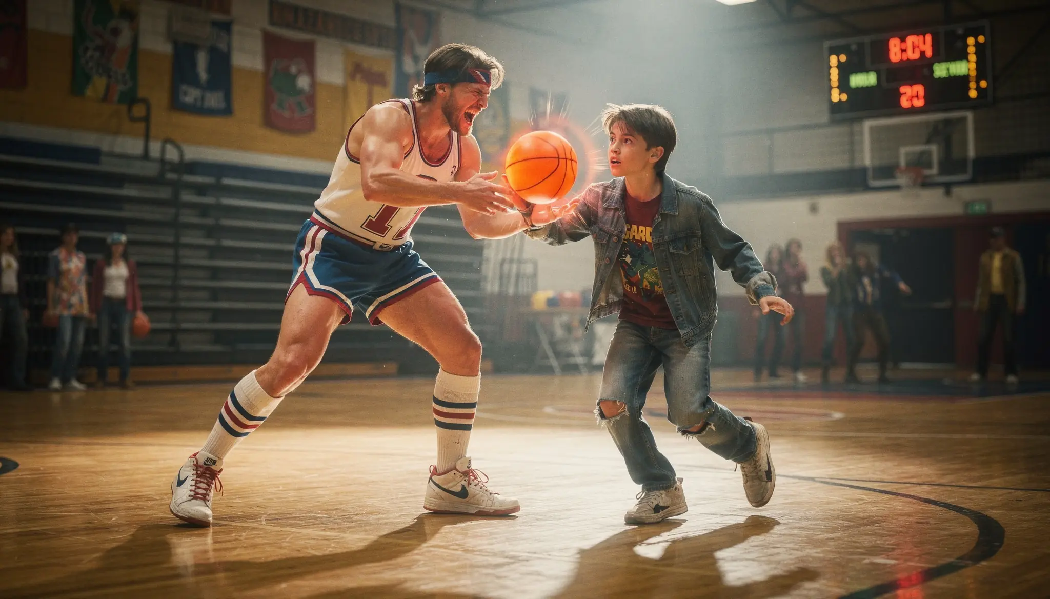 Shoved Across the Court by the School's Cockiest Jock — Until the Bully Sneered, "'Cause You Think You're Tough?" and the Ball Struck Back (80s)