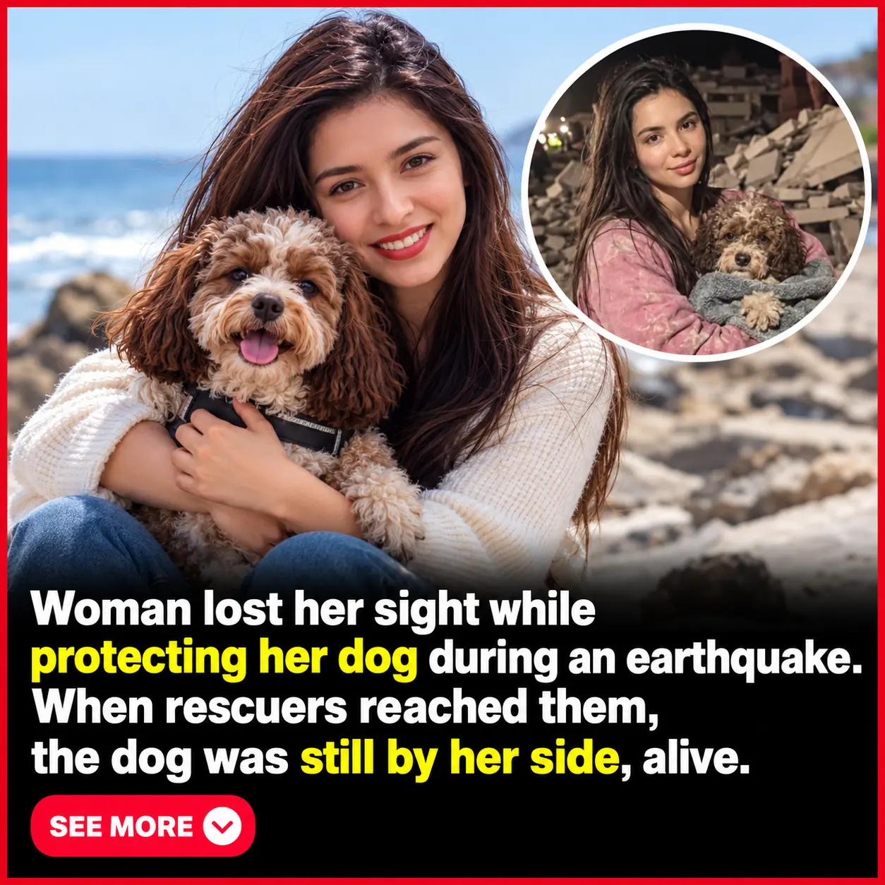 Woman Found Beneath Earthquake Rubble Appeared to Have Shielded Her Beloved Dog With Her Own Body—And He Survived 💔🐶