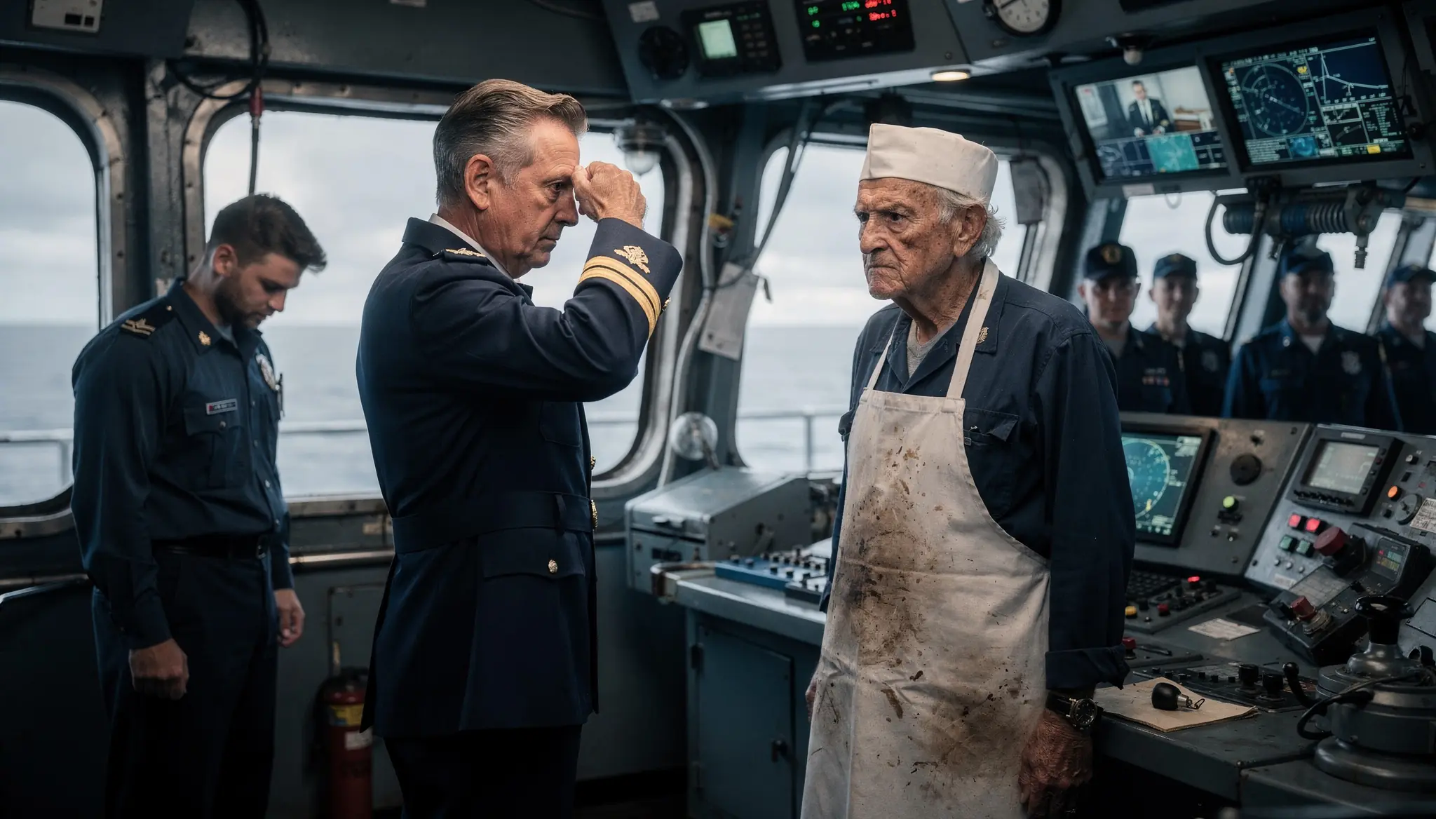 Navy Officer Mocked the 82-Year-Old Cook — Then the Captain Saluted Him and Said "Navigator"
