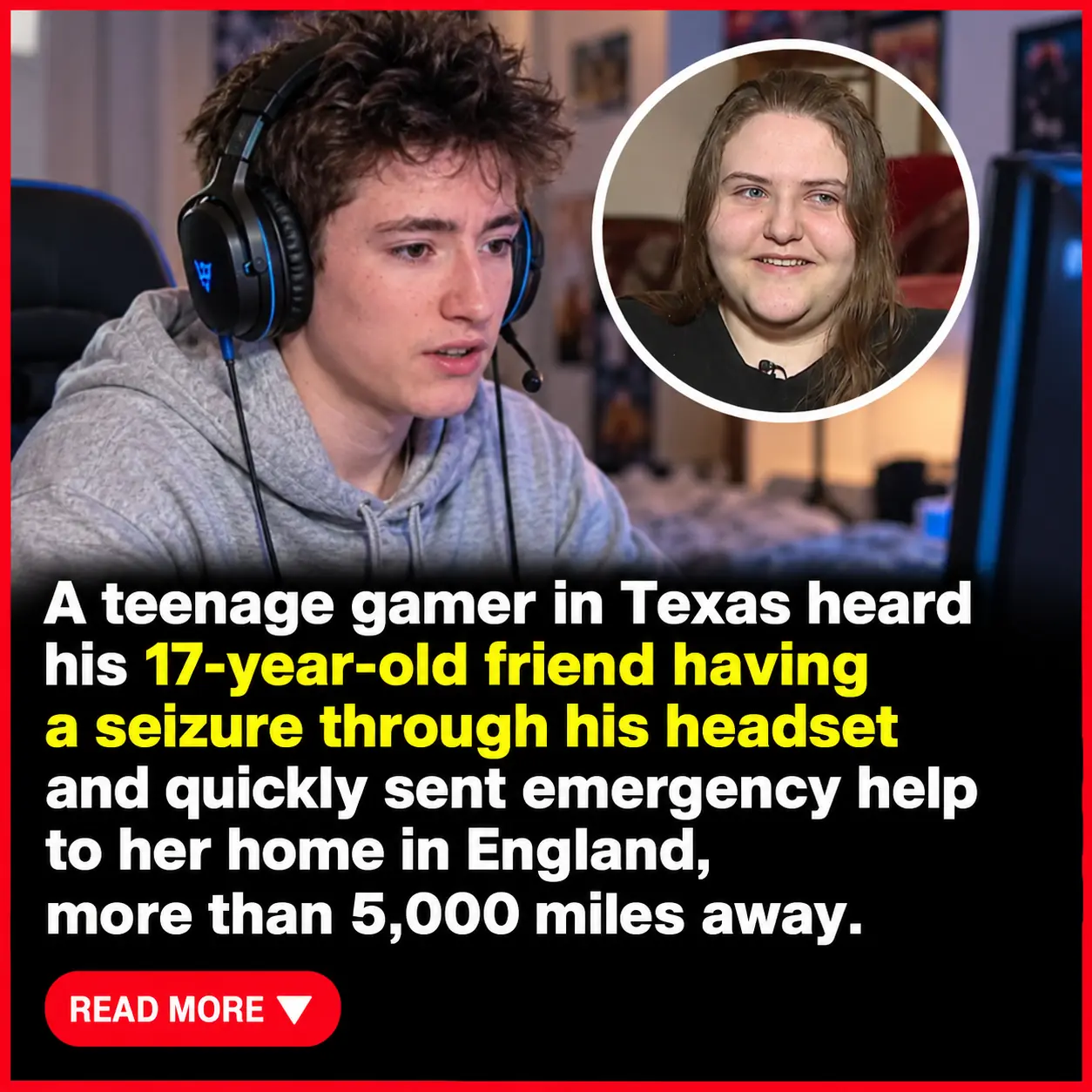 Teen Suffers Seizure While Gaming Alone Upstairs—His Online Friend 5,000 Miles Away Hears Something Wrong and Calls for Help 🎮❤️