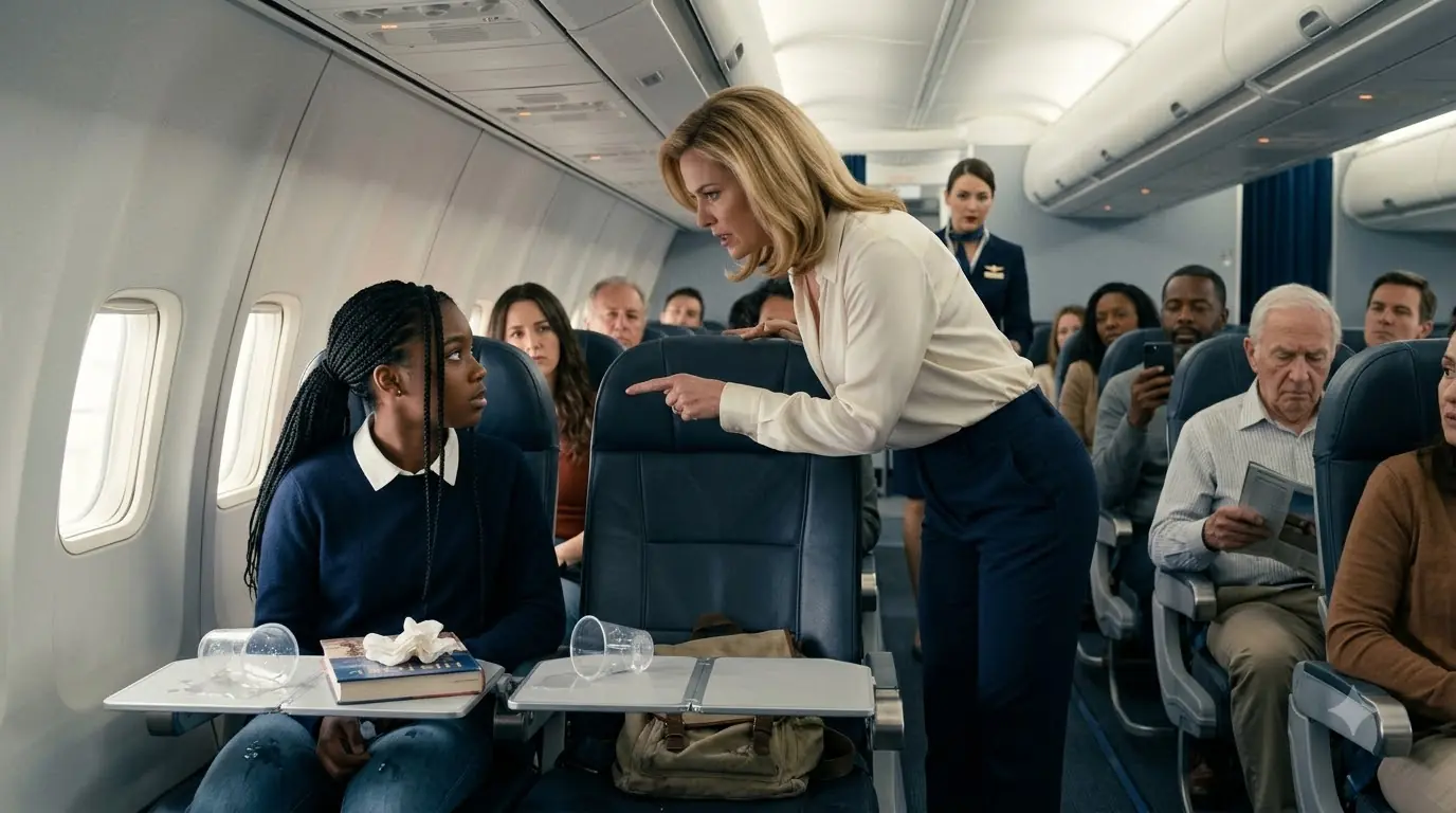 A Woman Slapped A Teen Mid-Flight — Until Girl's Dad Walked In Wearing a Uniform