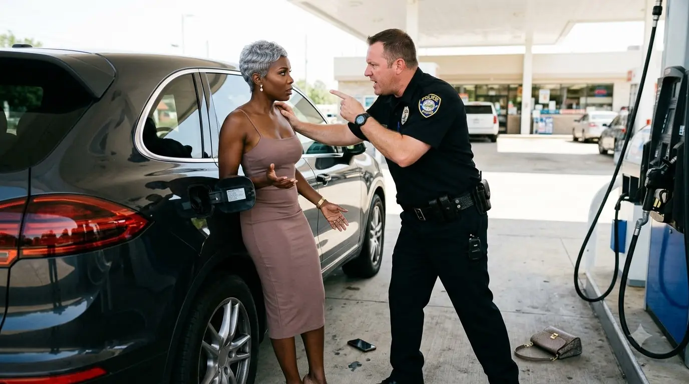 Cop Shoved a Woman Against Her SUV for “Looking Suspicious” — Then Three Black SUVs Pulled In