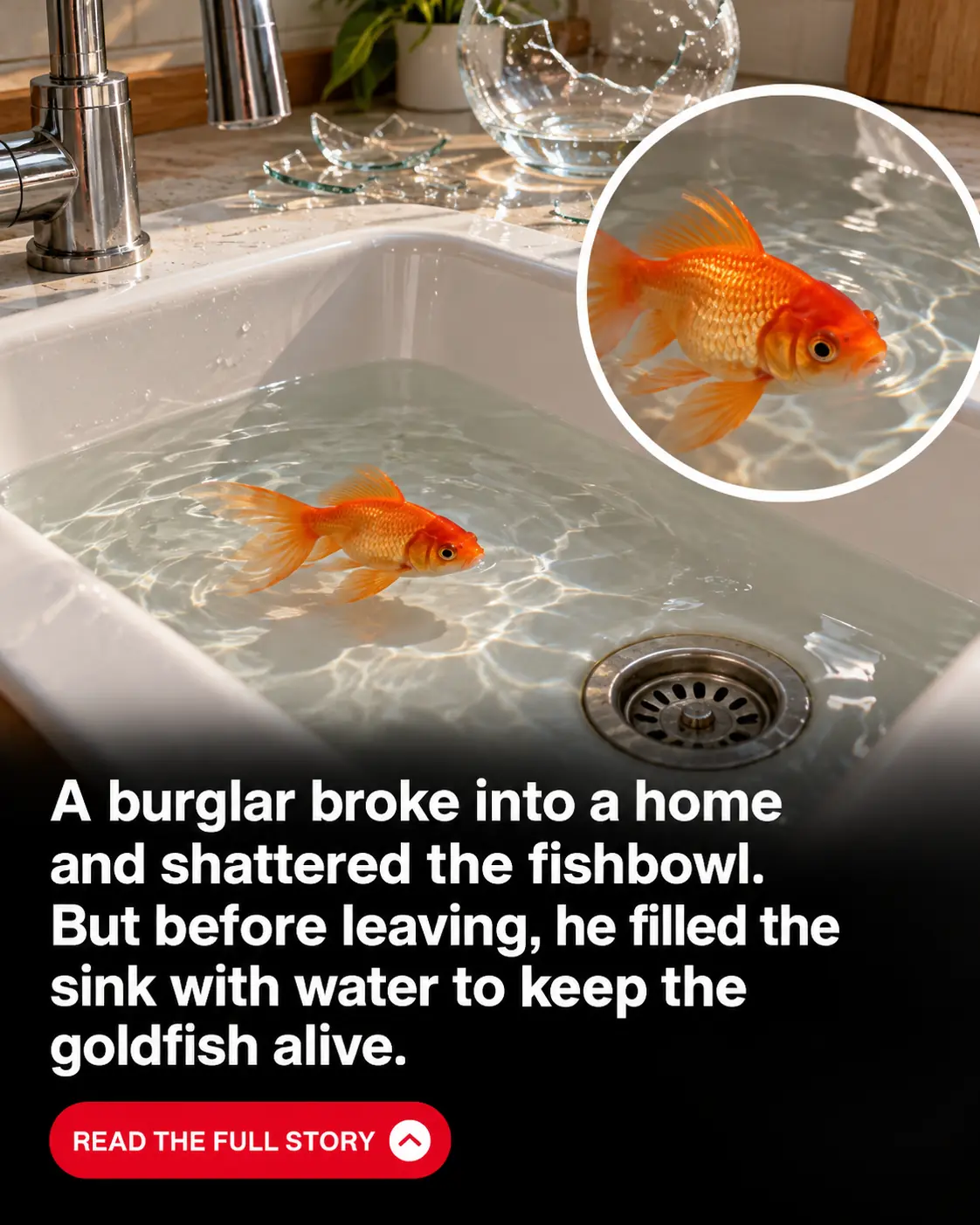 Burglars Stole a Family’s Valuables, but What They Did to Their Pet Goldfish Left Everyone Surprised