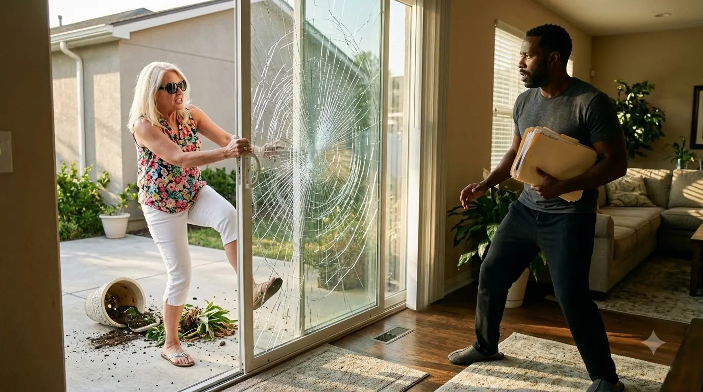 The HOA President Smashed a Homeowner’s Glass Door to Steal His Evidence—Then the Investigator Behind Him