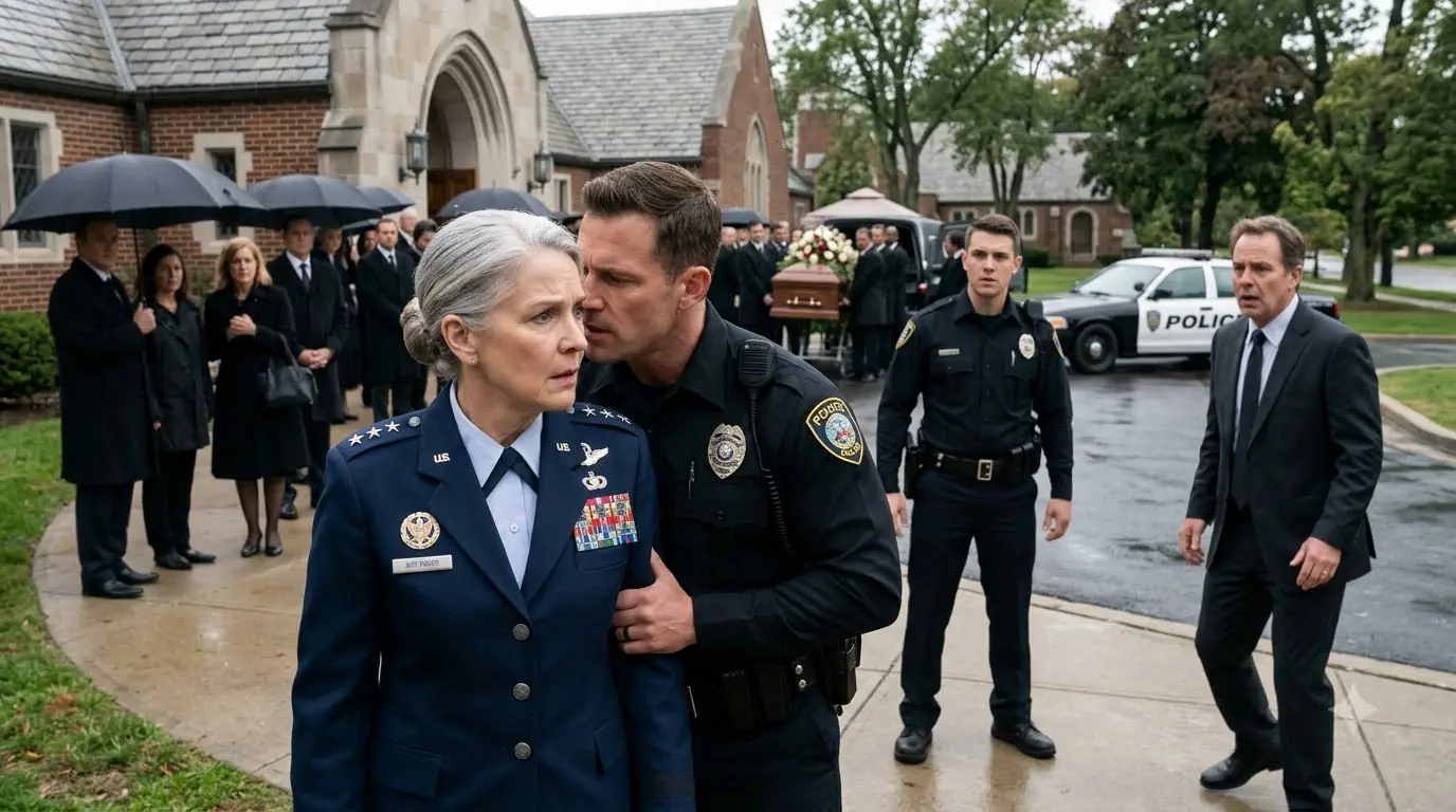A Cop Handcuffed a Woman Beside Her Mother’s Coffin — Then One Silent Alert Changed the Entire Funeral