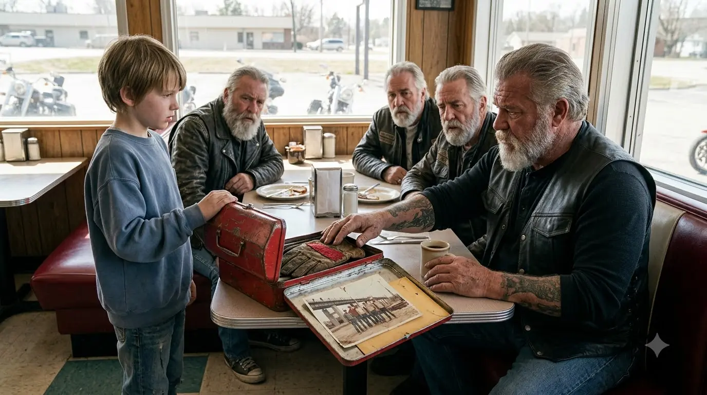 A 9-Year-Old Brought His Grandpa’s Red Lunchbox to Four Bikers — Then a Brass Key Sent Them Back to the Bridge