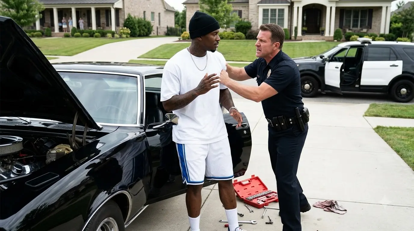 COP SHOVED A MAN AWAY FROM HIS OWN CLASSIC CAR — THEN DISPATCH SAID THE “THEFT” CALL CAME FROM THE COP’S PHONE