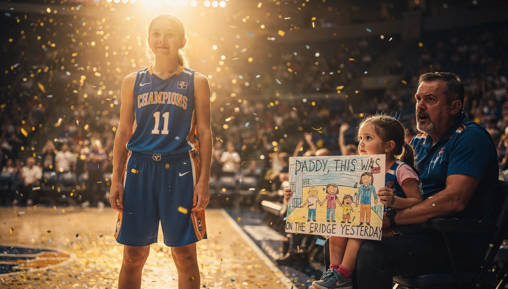 She Won the Championship With No Mom in the Stands — Until Her Little Sister Said, "Daddy, This Was on the Fridge Yesterday"