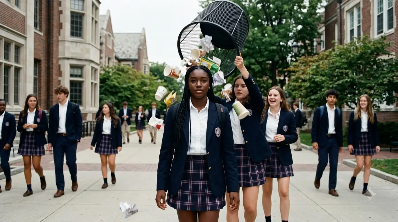 THEY DUMPED A TRASH CAN OVER THE GIRL’S HEAD—THEN LEARNED WHY SHE HAD WALKED AWAY ALL SEMESTER