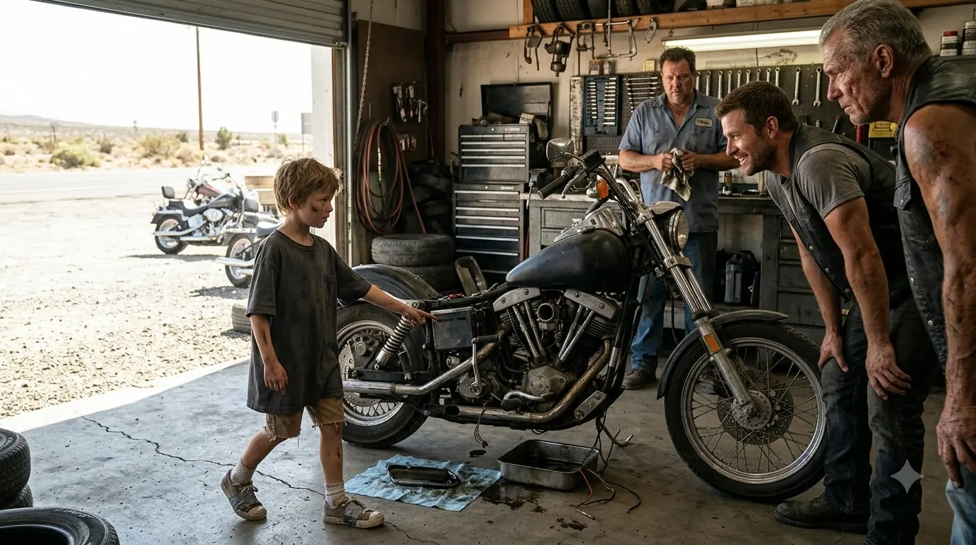 Mechanics Gave Up on a 40-Year-Old Hells Angels Bike — An 8-Year-Old Poor Boy Said, “I’ll Fix It.”