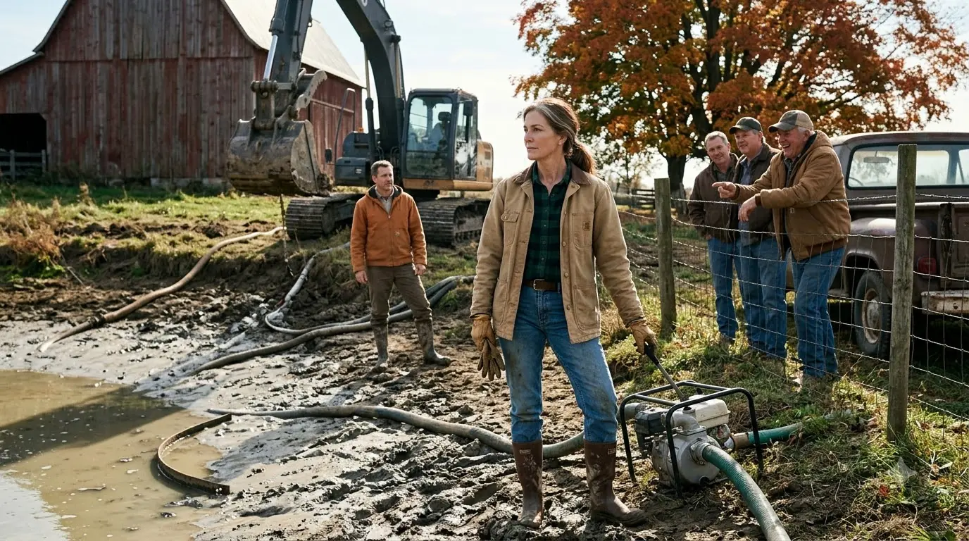 The Farmers Laughed When She Drained the Pond — Then a Hidden Fortune Emerged From the Mud
