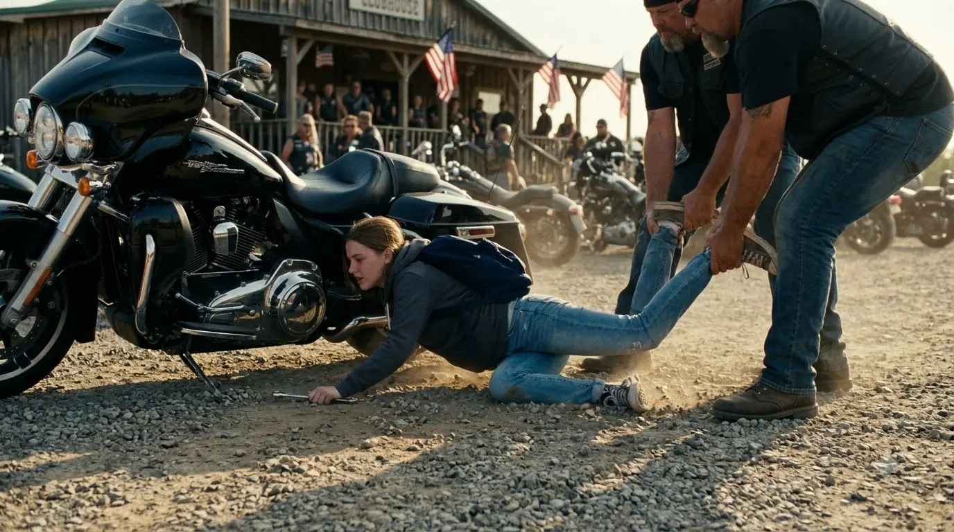 AN 11-YEAR-OLD GIRL CRAWLED UNDER A BIKER’S HARLEY—THEN HER GRANDFATHER’S NOTEBOOK EXPOSED WHO HAD BEEN SABOTAGING THE RIDERS