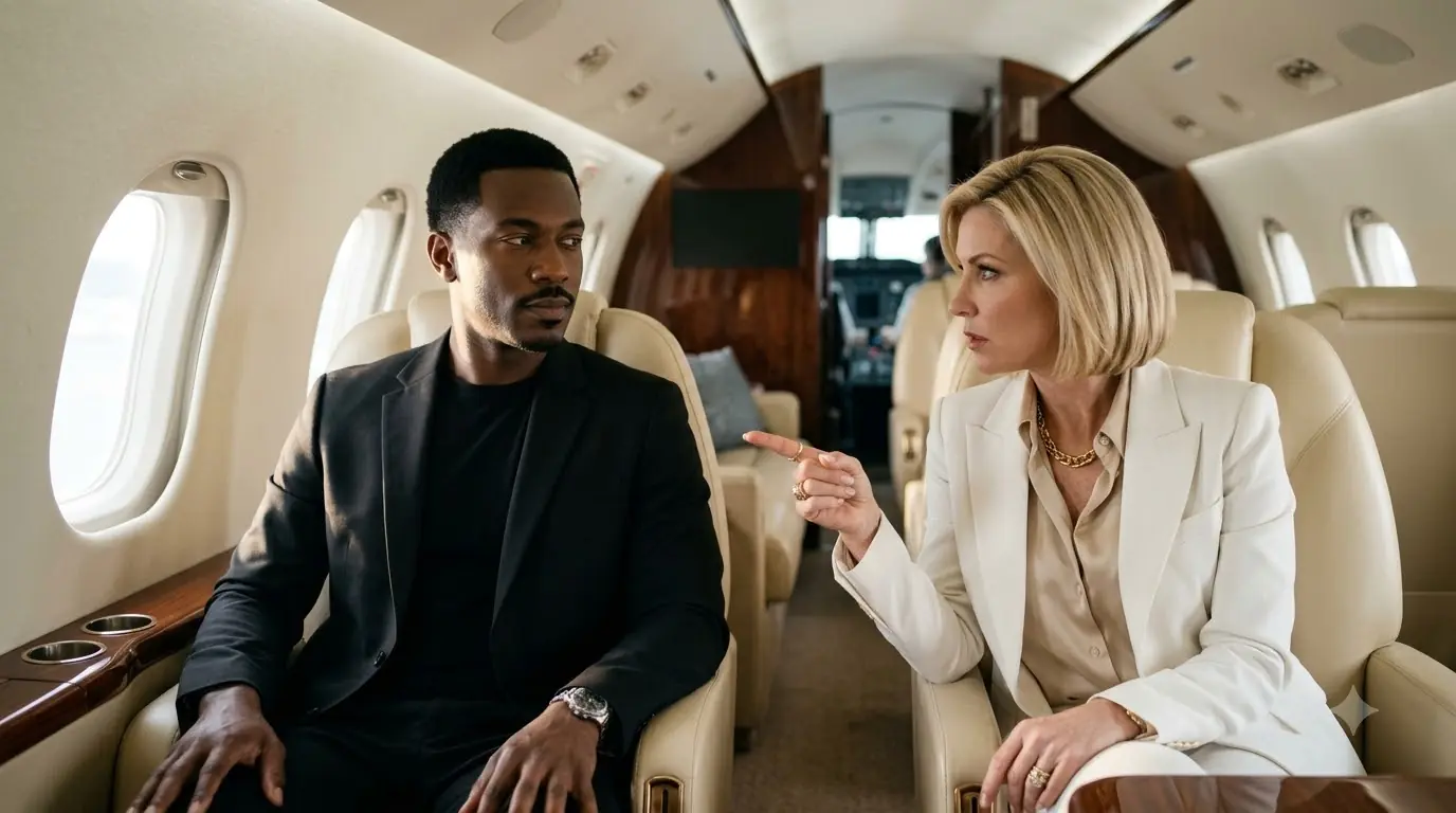 A WEALTHY WOMAN THREW COFFEE ON A MAN ABOARD A PRIVATE JET — THEN THE CAPTAIN ASKED THE NEW OWNER FOR ORDERS