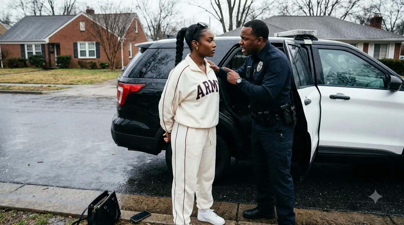 POLICE HANDCUFFED A WOMAN IN A TRACKSUIT — THEN THE UNMARKED SUV ACROSS THE STREET OPENED