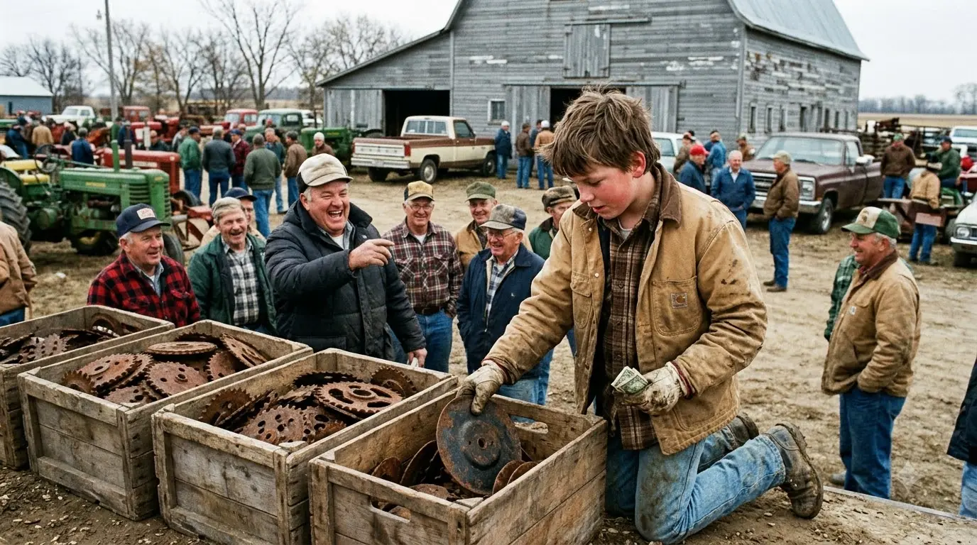 A 13-Year-Old Farm Boy Bought 900 Rusted Plates Everyone Laughed — By Monday Morning, His Family’s Phone Wouldn’t Stop Ringing