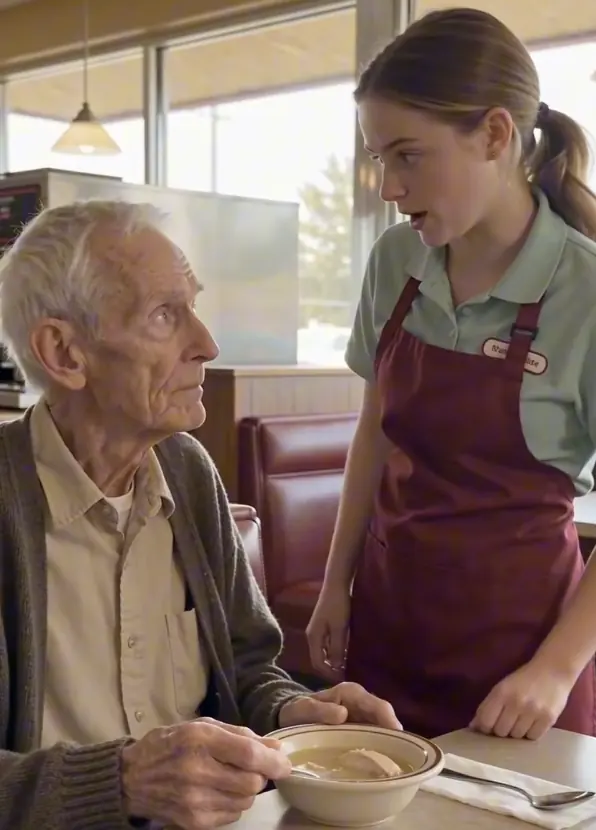 A Young Waitress Secretly Fed a Hungry Old Man at Her Diner — Then Two Men in Suits Arrived With an Envelope That Changed Everything