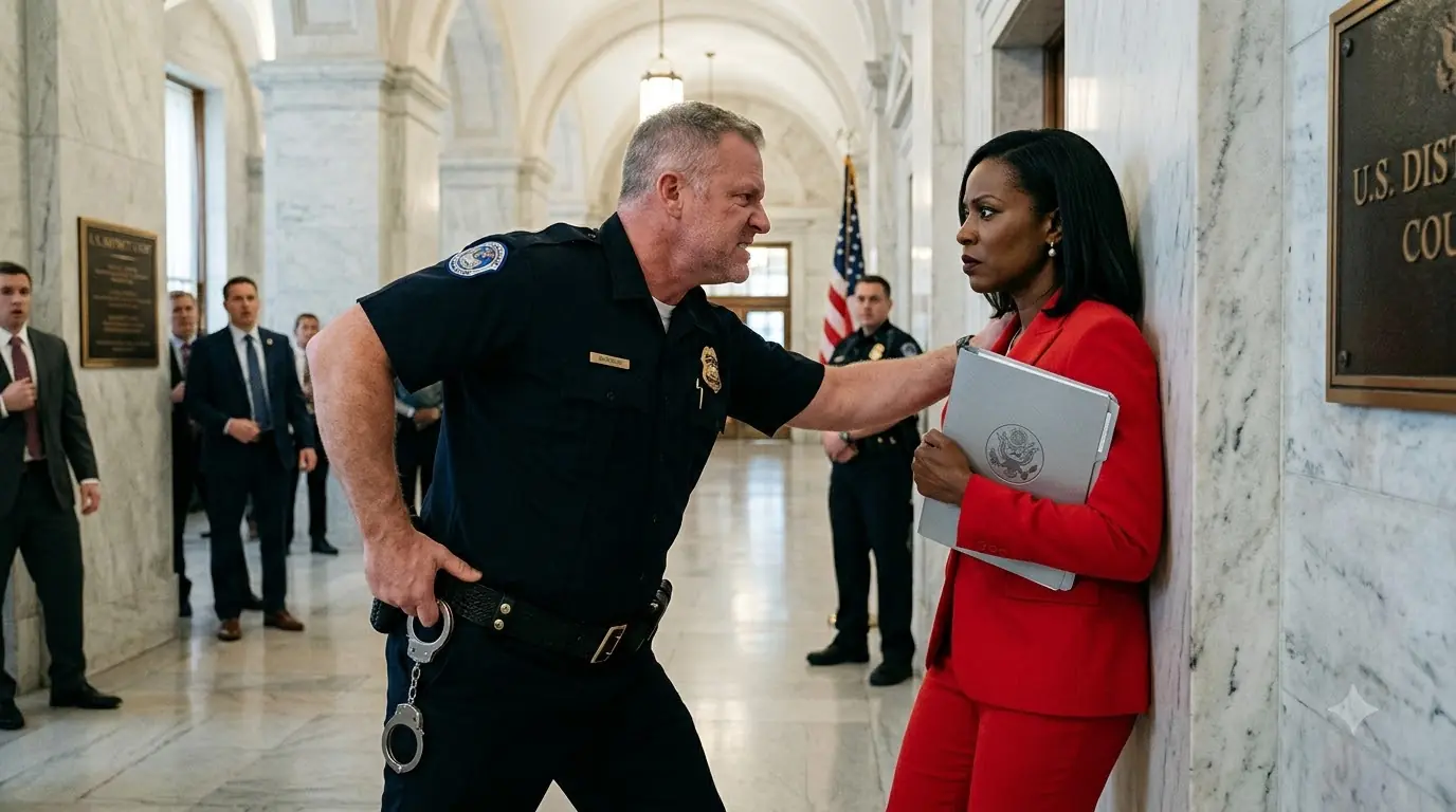 A Police Officer Slammed a Woman Into a Federal Courthouse Wall — Then Twelve U.S. Marshals Started Closing In