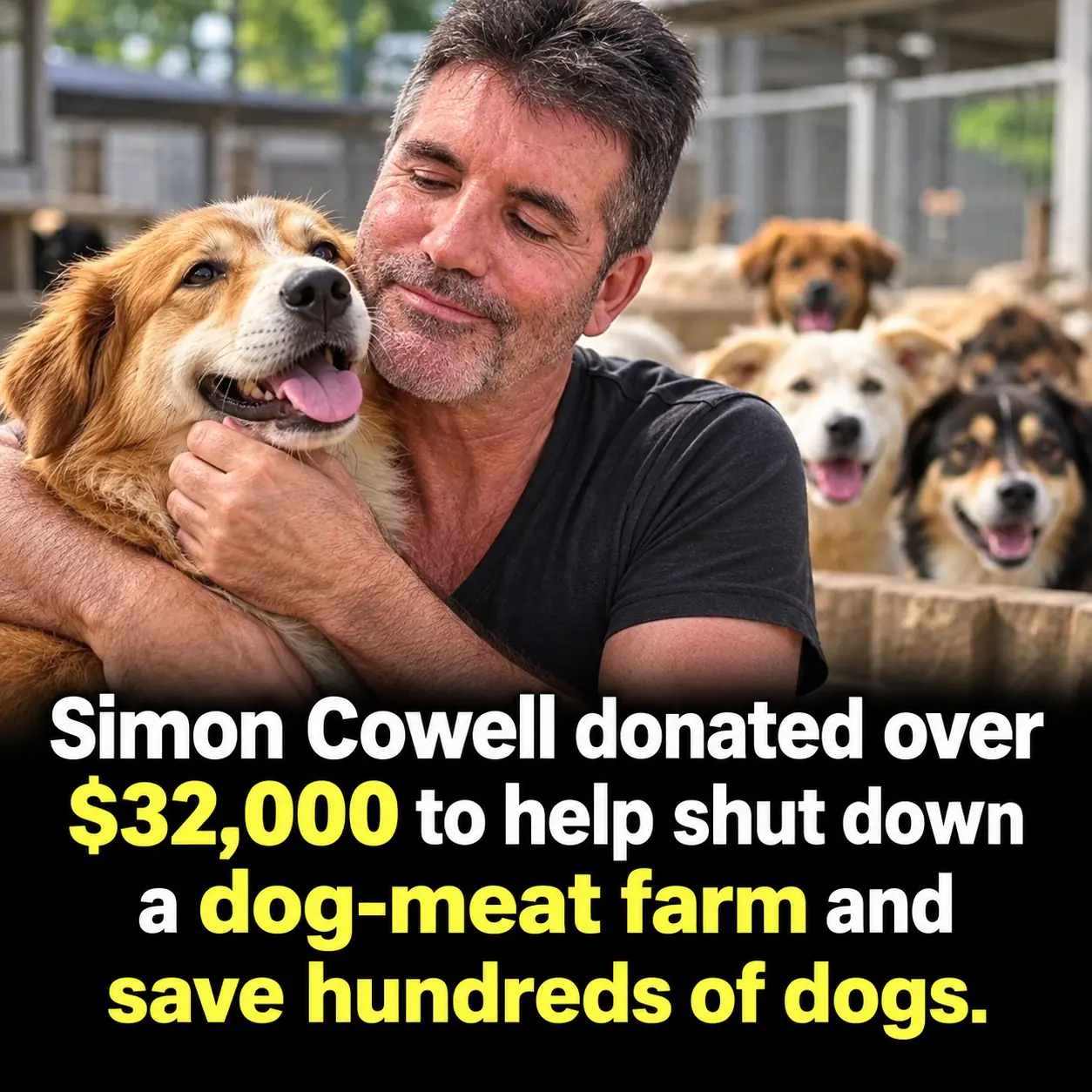 Simon Cowell Donated Over $32,000 to Shut Down a Dog-Meat Farm in South Korea, Giving Nearly 200 Dogs and Puppies a Second Chance at Life