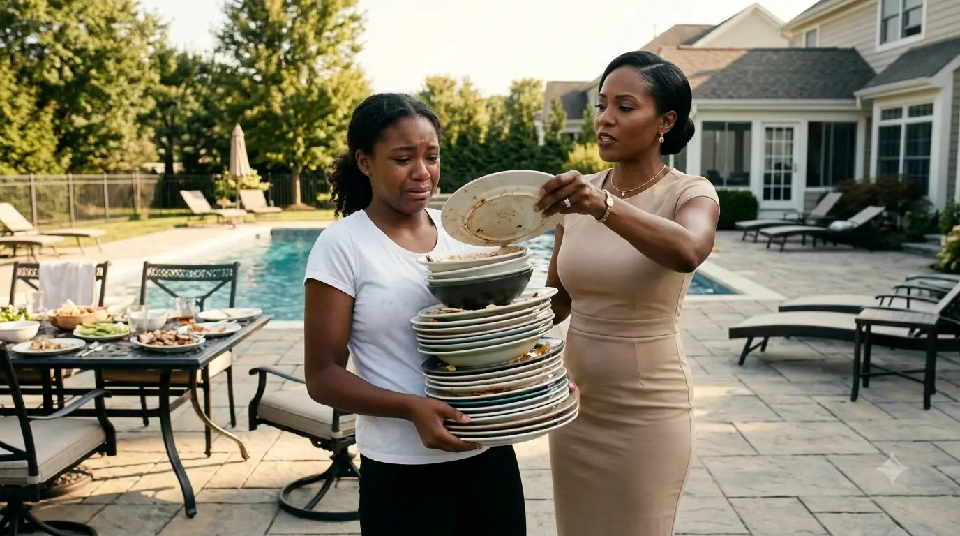 She Made My Daughter Serve Her Guests in Her Own Home — Then the Side Gate Opened at the Worst Possible Moment