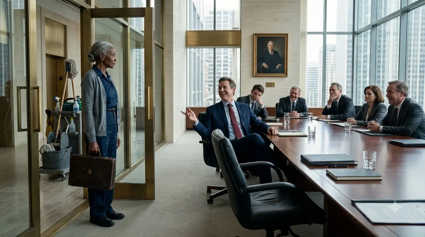 Old Janitor Walks Into Board Meeting — Executives Laugh Until She Kicks Them Out of the Company