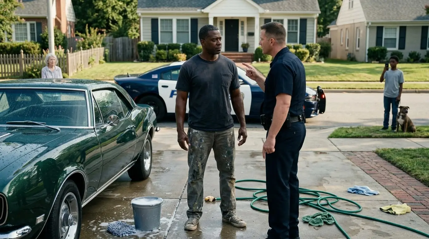 Cop Harasses A Man Washing His Car — Didn't Know He Was His Commanding Officer