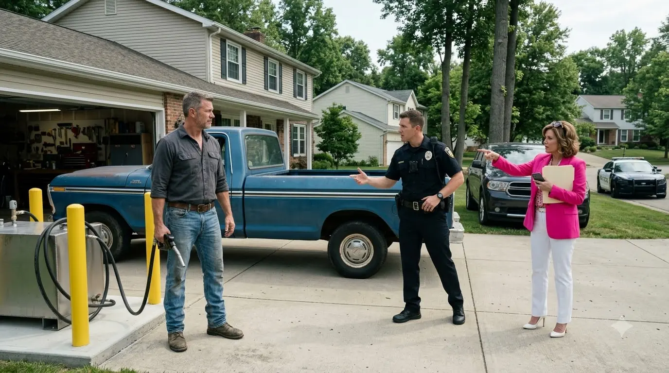 HOA Karen Called Cops When I Refused to Give Her Free Gas — Not Knowing Who I Was