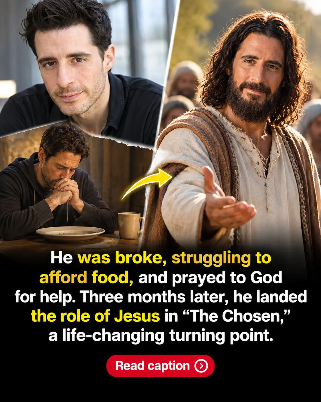 From Just $20 to Playing Jesus in The Chosen: Jonathan Roumie’s Incredible Story of Faith and a Life-Changing Breakthrough ❤️🙏