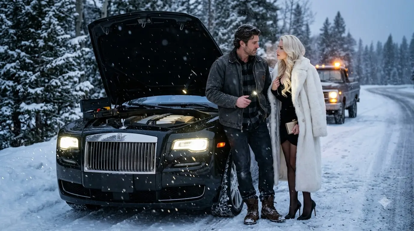 A Single Dad Fixed a Billionaire's Rolls-Royce in a Snowstorm — Neither Knew Who Was Waiting at the Mountain Lodge