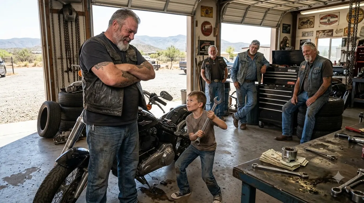 Hells Angels Bet $5,000 No One Could Fix Their Dead Harley — Then an 8-Year-Old Boy Picked Up a Wrench and Asked for Five Minutes