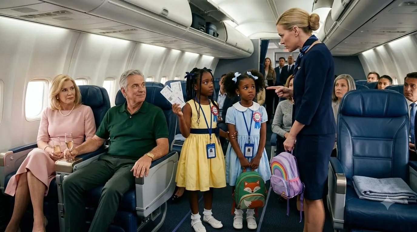Crew Gives Twin Girls First-Class Seats to a Rich Couple — Unaware Who Is About to Board