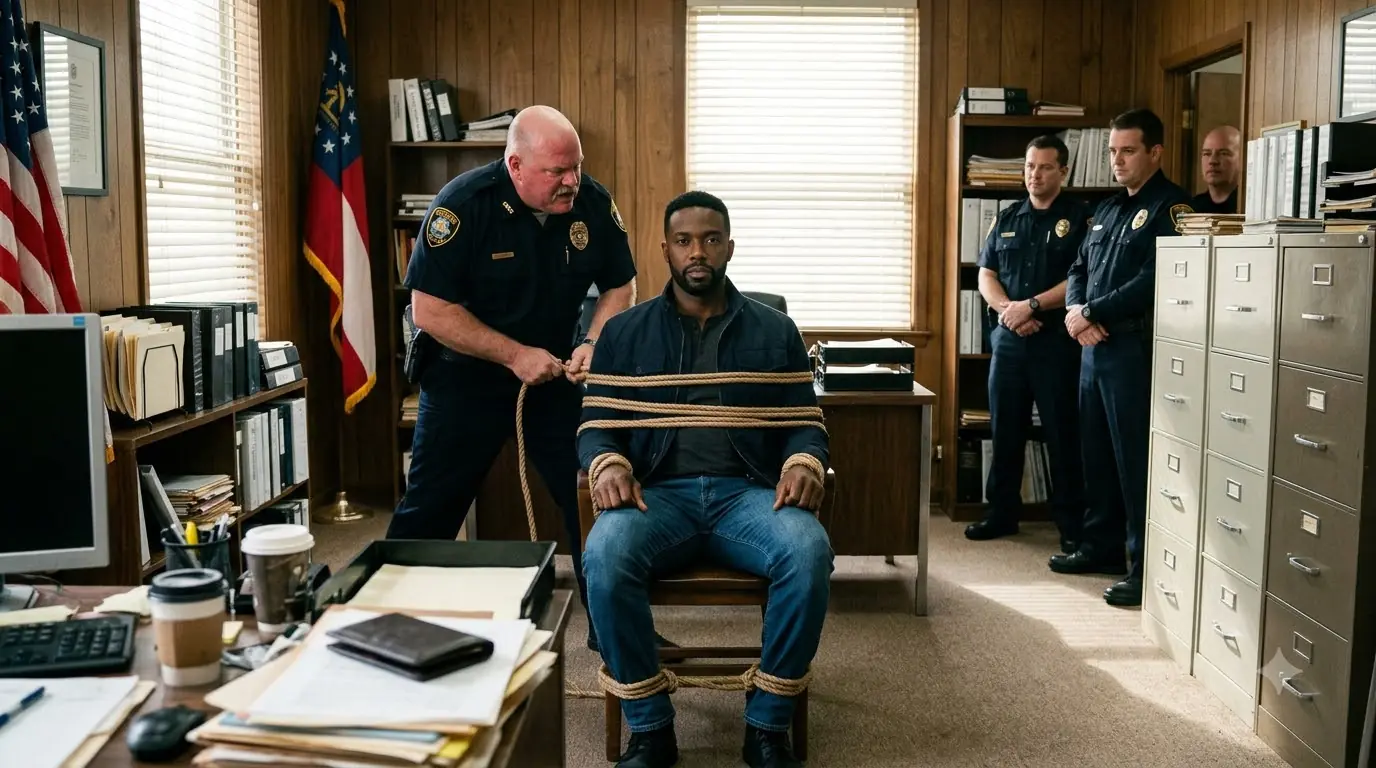 The Police Chief Tied a Man to a Chair — Then the Desk Phone Started Ringing