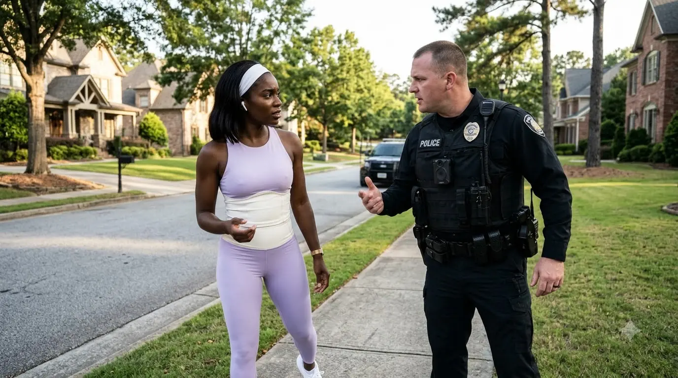 A Woman Was Stopped During Her Morning Run — The Officer Had No Idea Who Would Step Out of the SUVs