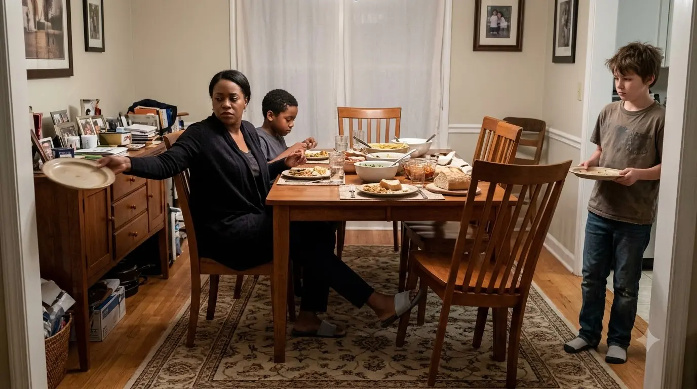 He Found His Son Standing Hungry Beside a Full Dinner Table — Then the Boy Whispered What His Stepmother Had Been Saying for Months