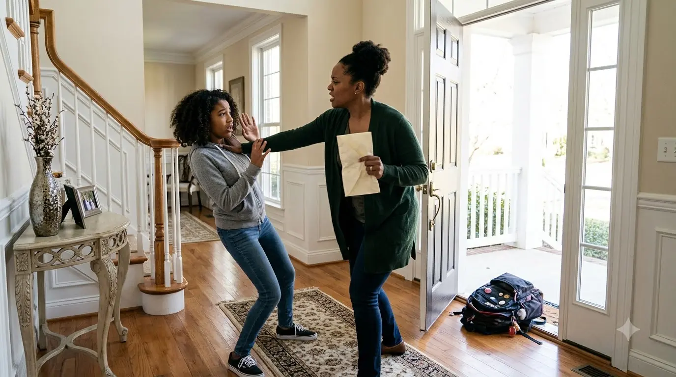 Her Stepmother Demanded $2,000 and Threw Her Backpack Outside — Then Her Father Found Grandma’s Envelope in Her Hand