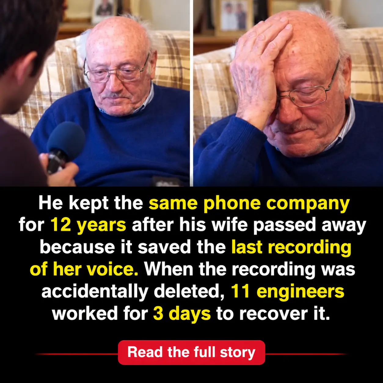 After Losing His Wife to Cancer, a Man Kept the Same Phone Company for 12 Years Just to Hear Her Voice Again—Until One Day, Her Recording Disappeared ❤️