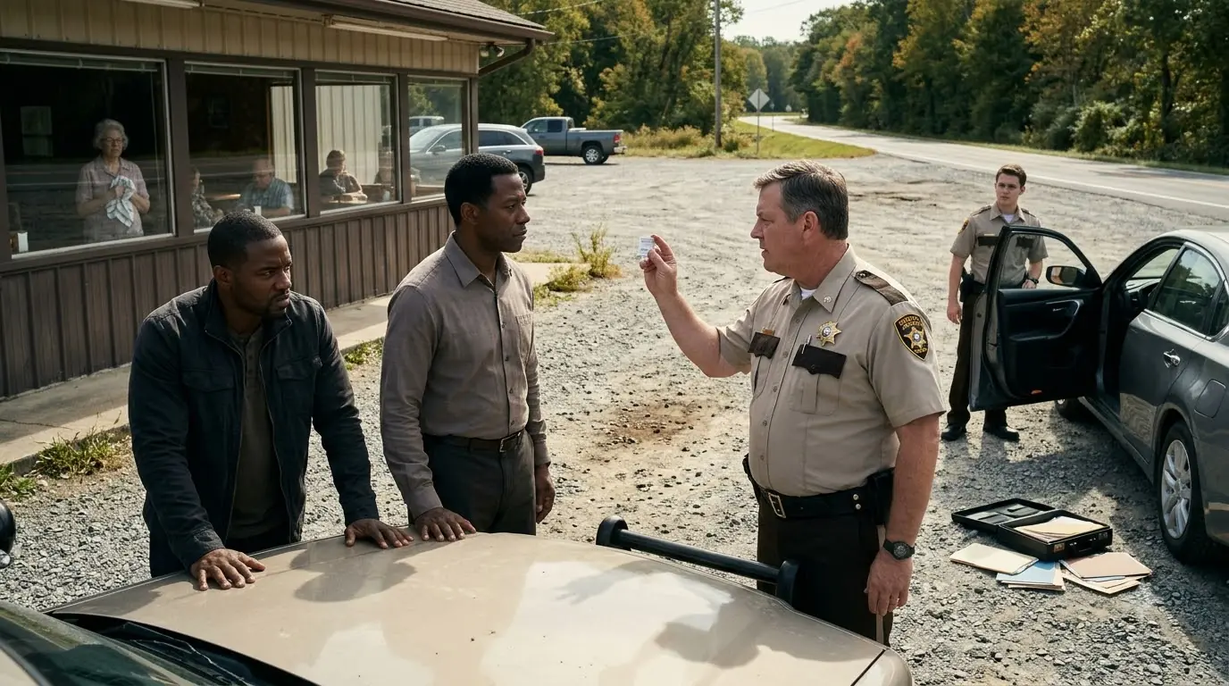 Corrupt Cop Orders Two Men Out of a Diner — 4 Min Later, 6 SUVs Fill the Parking Lot