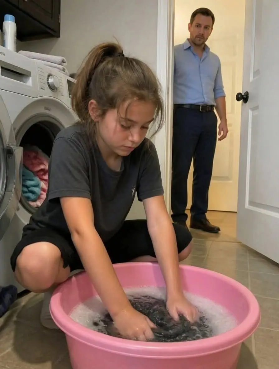 I came home from a late-night business trip and found my daughter washing clothes by hand in complete darkness.