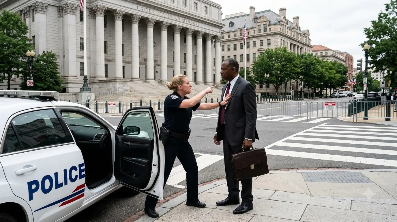 Female Cop Slapped a Man Outside a Federal Courthouse — Then the Live Broadcast Refused to Cut Away