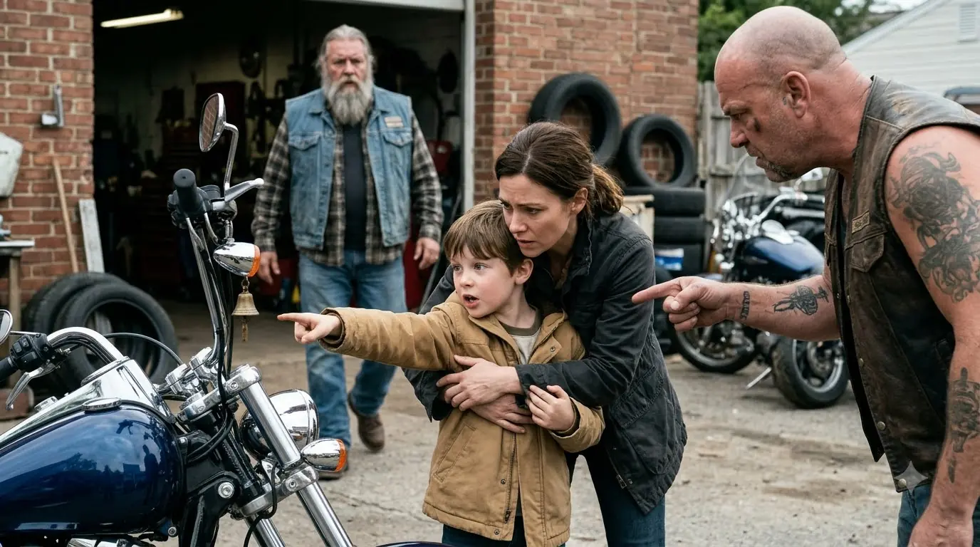 A Boy Reached for a Biker’s Guardian Bell — Then the Garage Fell Silent for a Reason