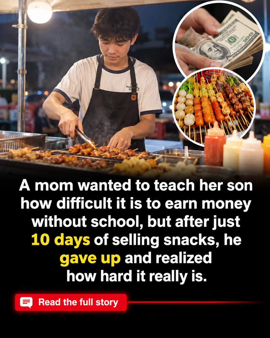 Mom Tries to Teach Her Son a Lesson by Making Him Sell Street Food, but Her Plan Backfires When He Makes $1,400 in Just 10 Days! 😂