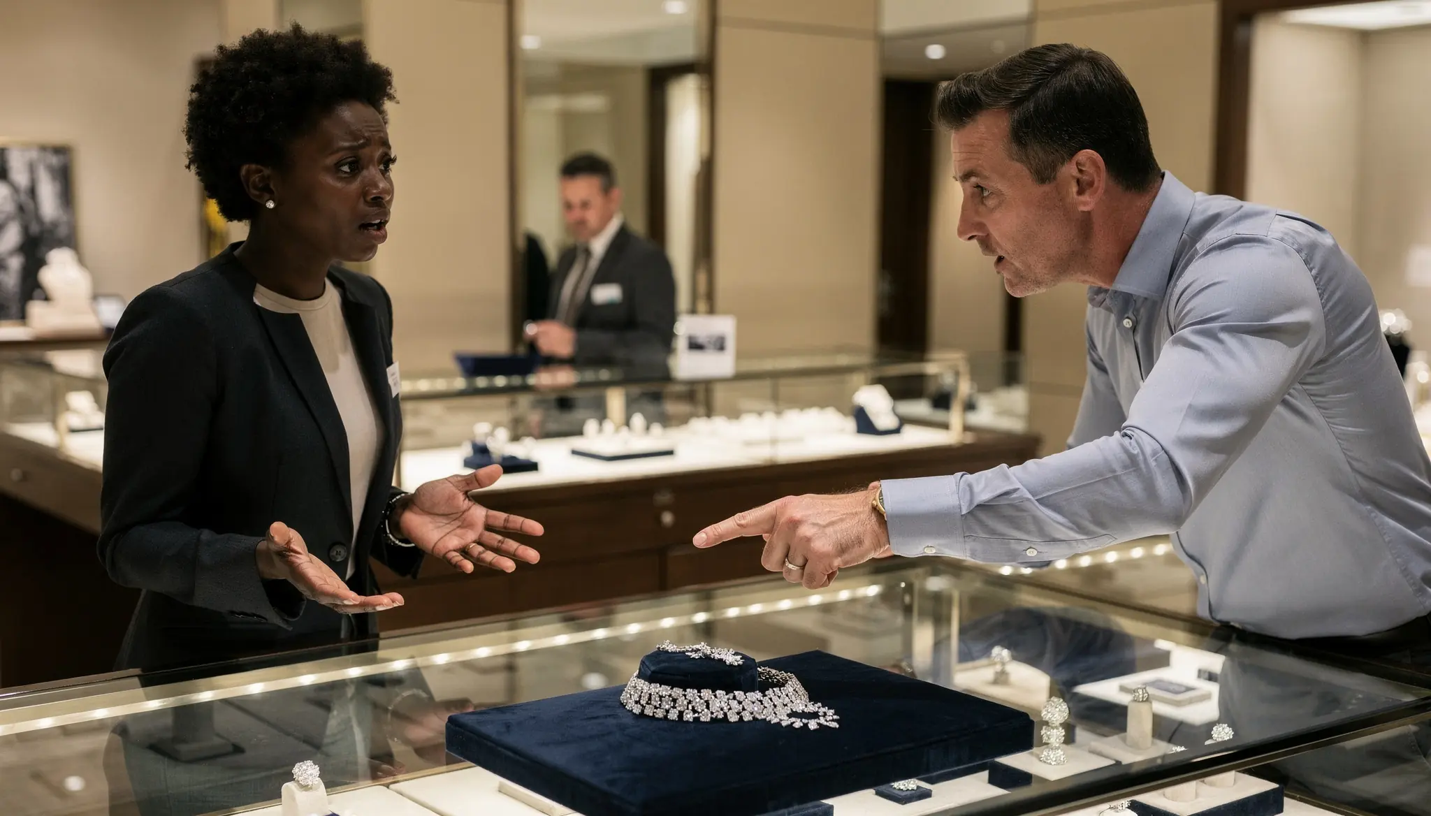 He Accused a Black Woman of Touching a Diamond Necklace He Handed Her — His Manager Was Watching the Whole Time