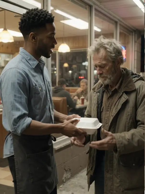 A Homeless Man Promised to Repay a Young Waiter for One Warm Meal — Twenty Years Later, He Walked Back Into the Diner and Said, "Finally"