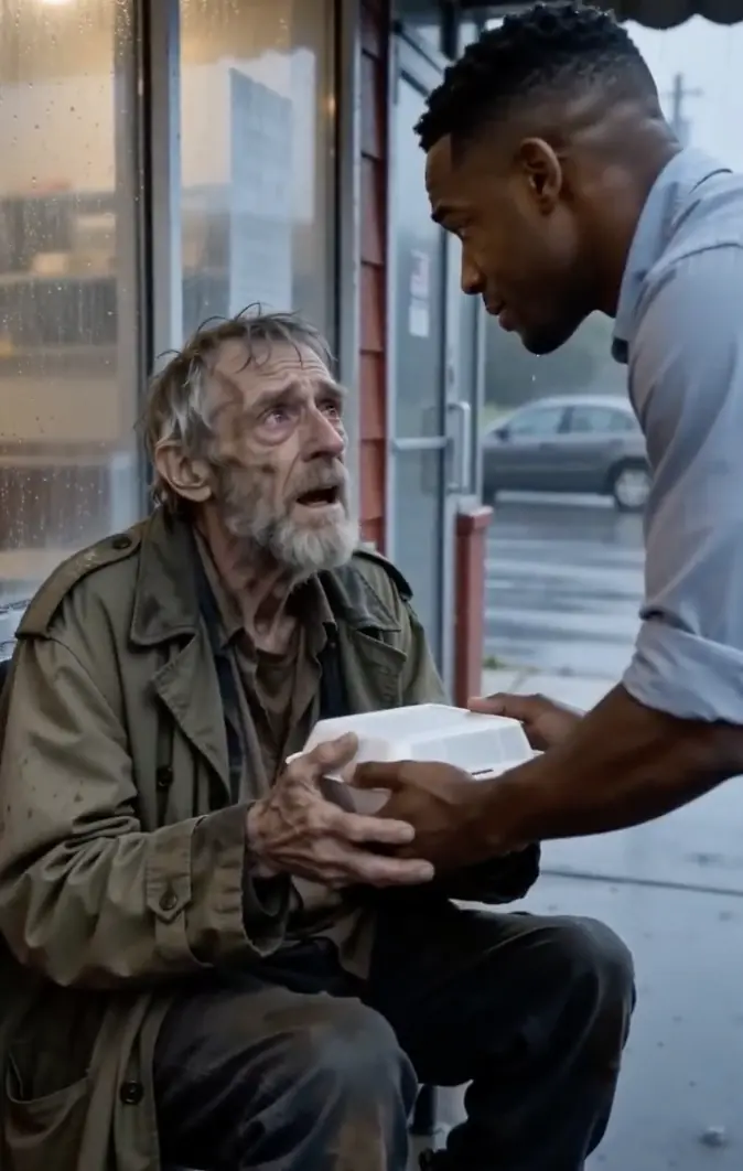 A Black Teenager Shared His Dinner With a Homeless Veteran — Twenty Years Later, Soldiers Came Carrying the Old Man’s Portrait