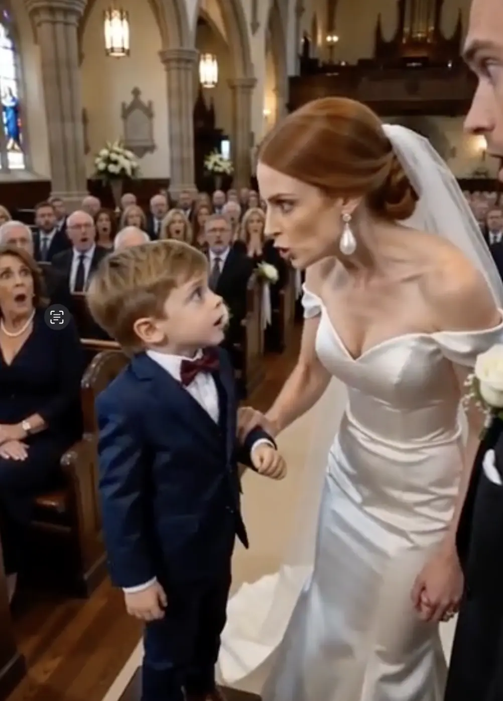 A Little Boy Recognized the Wrong Gloves at His Mother’s Wedding — Then Someone Began Pounding on the Church Doors