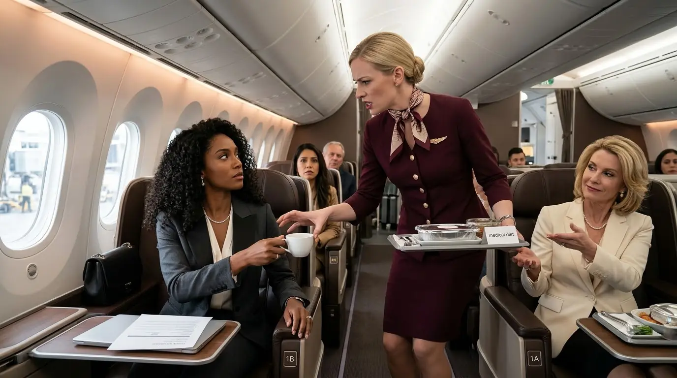 A CEO Had Business Class Meal Snatched For Another Passenger — Crew Firing Triggered That Very Night