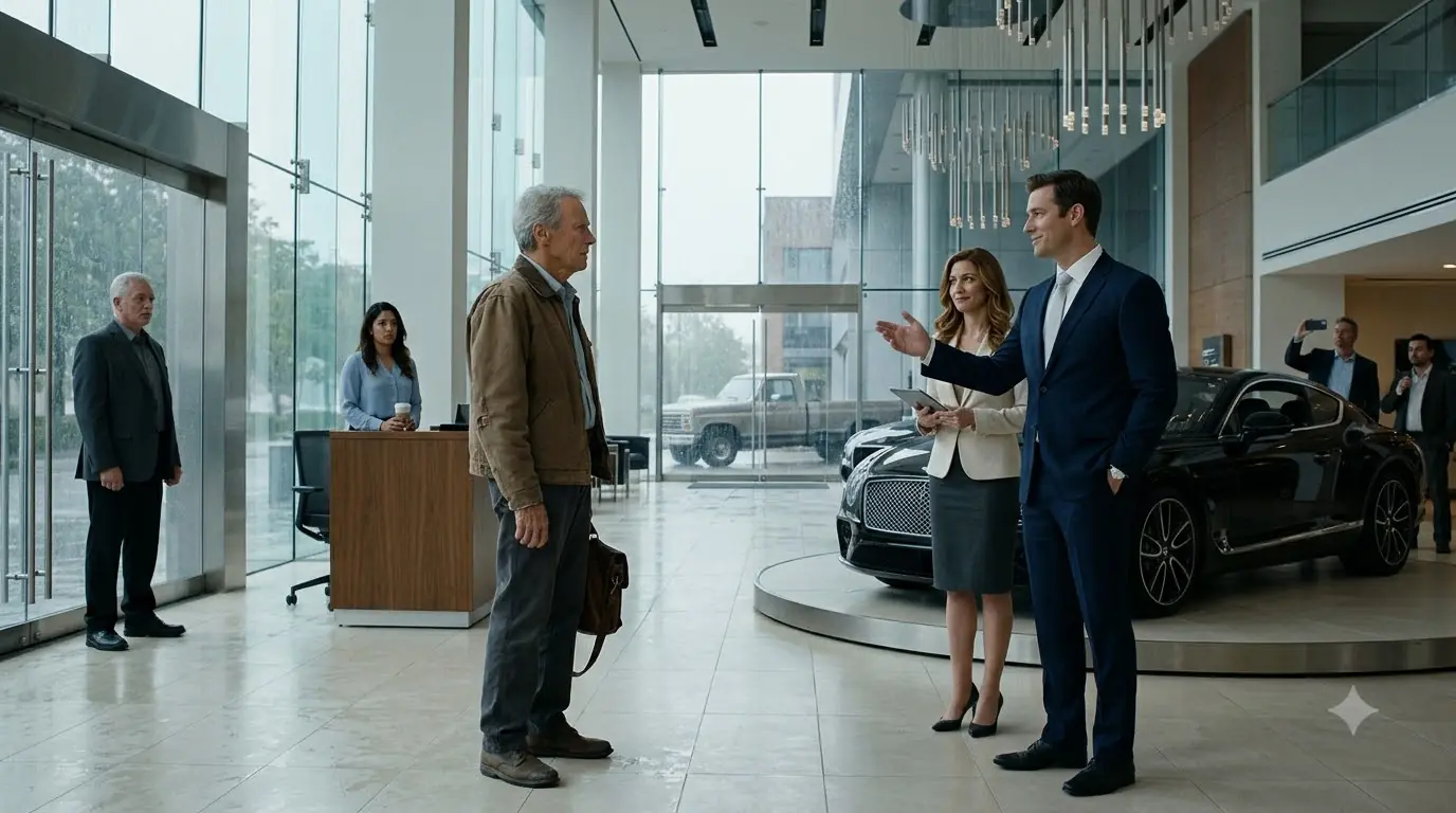 They Laughed at the Poor Customer in the Luxury Car Dealership — Until He Bought the Whole Place