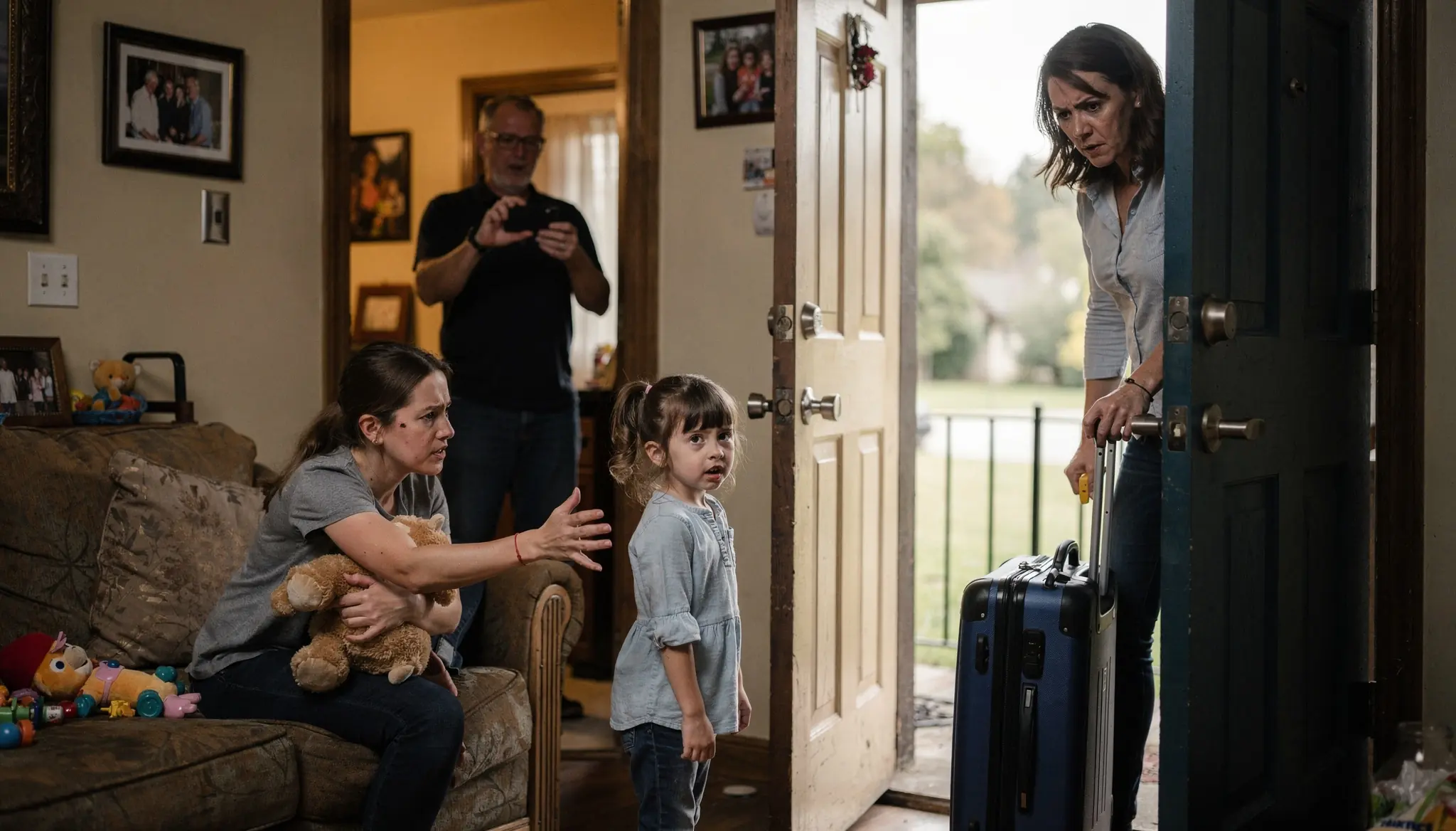She Forced a Five-Year-Old to Choose Between Her Sister and Her Home — Then Their Father Raised His Phone