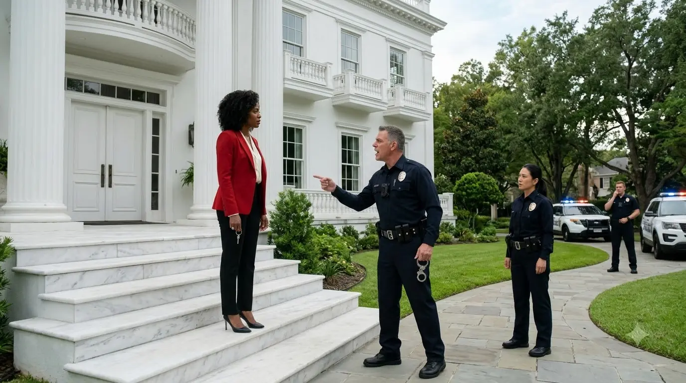 Cop Handcuffs A Woman at Rich Mansion — Her Real Identity Destroys His Career